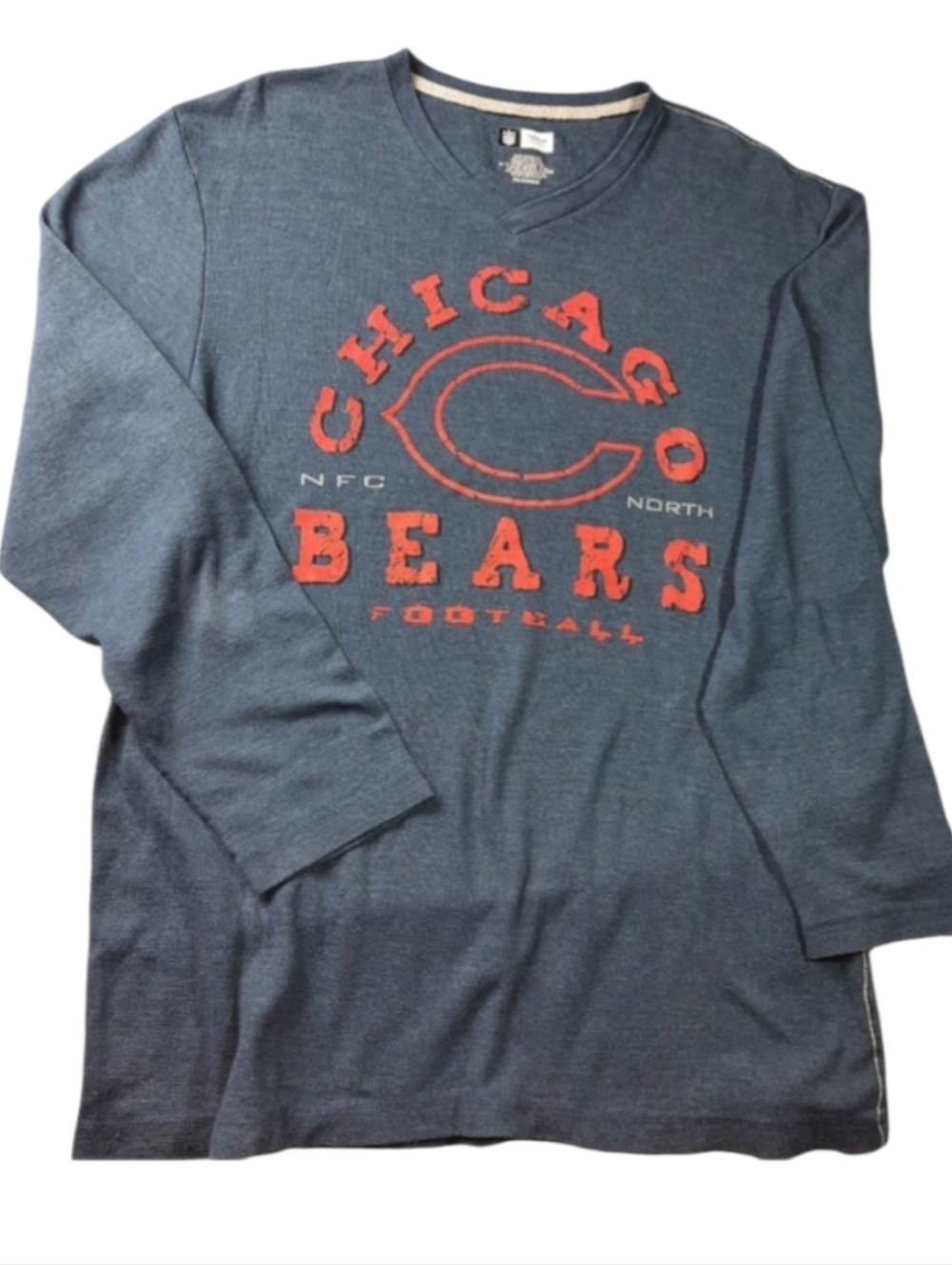 NFL Team Apparel Chicago Bears Thermal V-neck  Long Sleeve Tee SZ 2XL